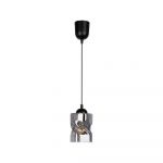 Lustră neagră cu abajur din sticlă ø 10 cm Felis – Candellux Lighting
