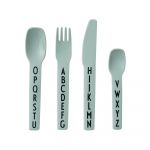 Set 4 tacâmuri pentru copii Design Letters, verde