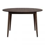 Masă de dining maro închis rotundă extensibilă din lemn masiv de stejar ø 120 cm Tyler – Rowico