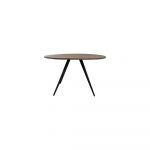 Masă de dining neagră/maro închis rotundă cu blat din lemn de acacia ø 140 cm Turi – Light & Living