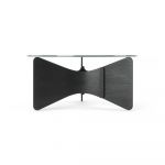 Măsuță de cafea neagră rotundă cu blat din sticlă 87x87 cm Madera – Umbra