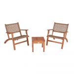 Set mobilier de grădină natural din lemn masiv de eucalipt pentru 2 persoane Sonora - Garden Pleasure