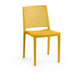 Scaun de grădină galben din plastic Grid – Rojaplast