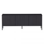 Comodă TV neagră din lemn de pin 150x56 cm Gravure – WOOOD