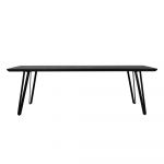 Masă de dining neagră cu blat din lemn de stejar 100x220 cm Mylau – Light & Living