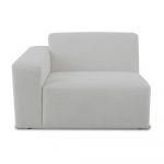 Modul pentru canapea alb cu tapițerie din stofă bouclé (cu colț pe partea stângă ) Roxy – Scandic
