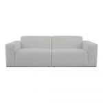 Canapea albă cu tapițerie din stofă bouclé 228 cm Roxy – Scandic