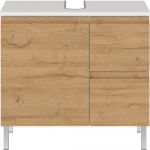 Dulap alb sub chiuvetă cu aspect de stejar 60x56 cm Torrance - Germania