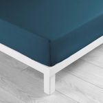 Cearceaf în culoarea petrolului din bumbac cu elastic 160x200 cm Lina – douceur d'intérieur