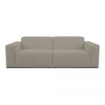Canapea maro deschis cu tapițerie din stofă bouclé 228 cm Roxy – Scandic