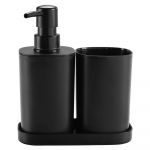Set de accesorii de baie negru din plastic Vita – douceur d'intérieur