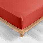 Cearceaf cărămiziu din bumbac percal cu elastic 180x200 cm Percaline – douceur d'intérieur