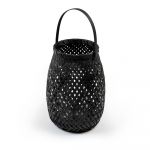 Felinar din bambus Compactor Bamboo Lantern, ⌀ 18 cm, negru