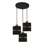 Lustră neagră cu abajur textil ø 15 cm Assam – Candellux Lighting