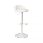 Scaune de bar albe cu înălțime ajustabilă 2 buc. din imitație de piele (înălțime șezut 72 cm) – Casa Selección