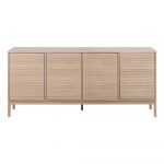 Comodă în culoare naturală joasă cu aspect de lemn de stejar 180x80 cm Linley – Actona
