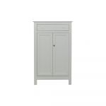 Comodă gri deschis înaltă din lemn de pin cu încuietoare 93x150 cm Eva – WOOOD