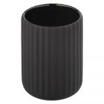 Suport din ceramică pentru periuțe de dinți Wenko Belluno, negru