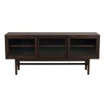 Vitrină maro cu aspect de lemn de stejar cu ușă glisantă 170x75 cm Hazelton – Rowico