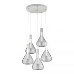 Lustră albă LED cu abajur din sticlă ø 55 cm Cipera – CINQUE