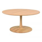 Măsuță de cafea natural rotundă cu aspect de lemn de stejar 90x90 cm Hobart – Rowico