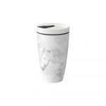 Cană de voiaj din porțelan Villeroy & Boch Like To Go, 350 ml, gri - alb