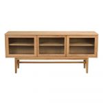 Vitrină natural cu aspect de lemn de stejar cu ușă glisantă 170x75 cm Hazelton – Rowico