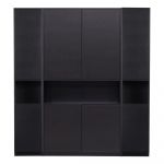 Bibliotecă modulară neagră din lemn masiv de pin 190x210 cm Finca – WOOOD