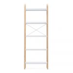 Etajeră albă/în culoare naturală cu aspect de lemn exotic 61x170 cm Bellwood – Umbra