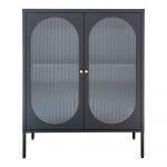 Vitrină neagră din metal 90x110 cm Adelaide – House Nordic