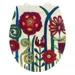Capac WC 37 x 44,5 cm Easy-Close (cu închidere automată) Rollin'Art Red Blossom – Wenko