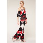 Bluza cu decupaje pe umeri si model geometric