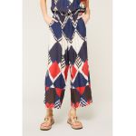 Pantaloni crop cu croiala ampla