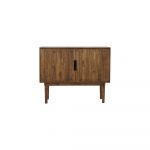 Comodă maro închis joasă din lemn 100x80 cm Bitika – Light & Living