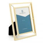 Ramă foto aurie de sine stătătoare/de suspendat din metal 10x15 cm Prisma – Zilverstad