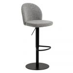 Scaun de bar negru/gri cu înălțime ajustabilă (înălțime șezut 55 cm) Patricia – Actona