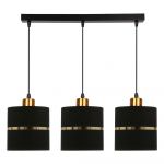 Lustră neagră cu abajur textil ø 15 cm Assam – Candellux Lighting
