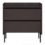 Comodă neagră înaltă cu aspect de lemn de stejar 80x82 cm Wrap – Bonami Selection
