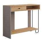 Masă consolă cu blat cu aspect de lemn de stejar 35x100 cm Saturne – Marckeric