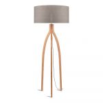 Lampadar din lemn de bambus Good&Mojo Annapurna, abajur bej