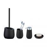 Set de accesorii de baie negru mat din ceramică Badi – Wenko