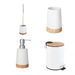 Set de accesorii de baie alb din ceramică Bamboo – Wenko