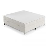 Pat boxspring crem cu spațiu de depozitare 200x200 cm Araya – Maison de Rêve