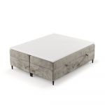 Pat boxspring maro deschis cu spațiu de depozitare 180x200 cm Araya – Maison de Rêve