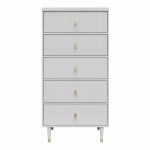 Comodă gri deschis înaltă 70x141 cm Elizabeth – CosmoLiving by Cosmopolitan