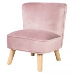 Fotoliu pentru copii roz deschis cu tapițerie din catifea Lil Sofa – Roba