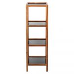 Etajeră de baie neagră/în culoare naturală din sticlă 36x112 cm Fondi – Wenko