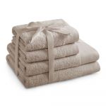 Prosoape de baie bej 2 buc. din bumbac din frotir Amari – AmeliaHome