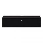 Comodă TV neagră cu aspect de lemn de frasin 89x22 cm Mistral – Hammel Furniture