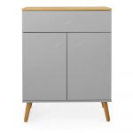 Dulap cu detalii în decor de stejar Tenzo Dot, lățime 79 cm, gri